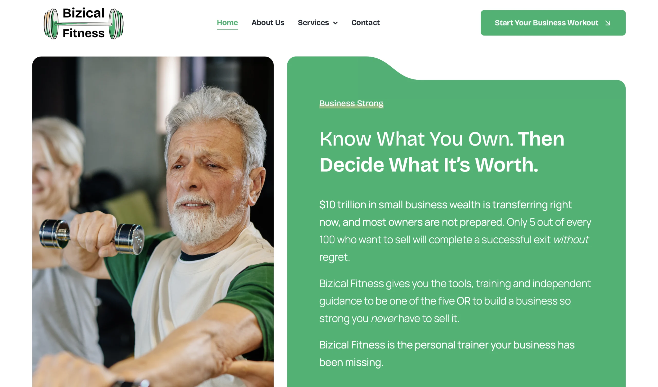 Bizical Fitness website designed by Barefoot Build