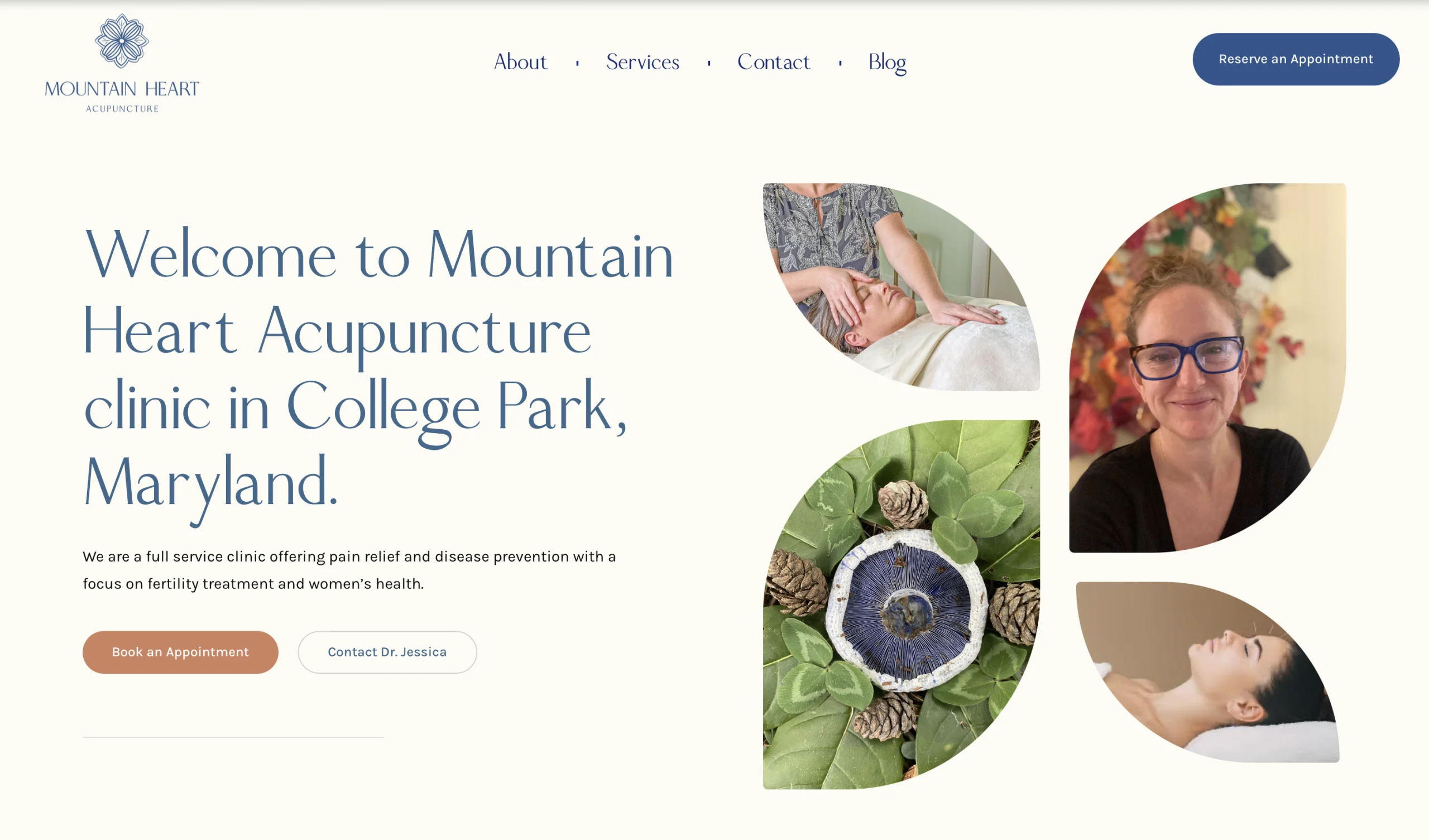 Mountain Heart Acupuncture website by Barefoot Build