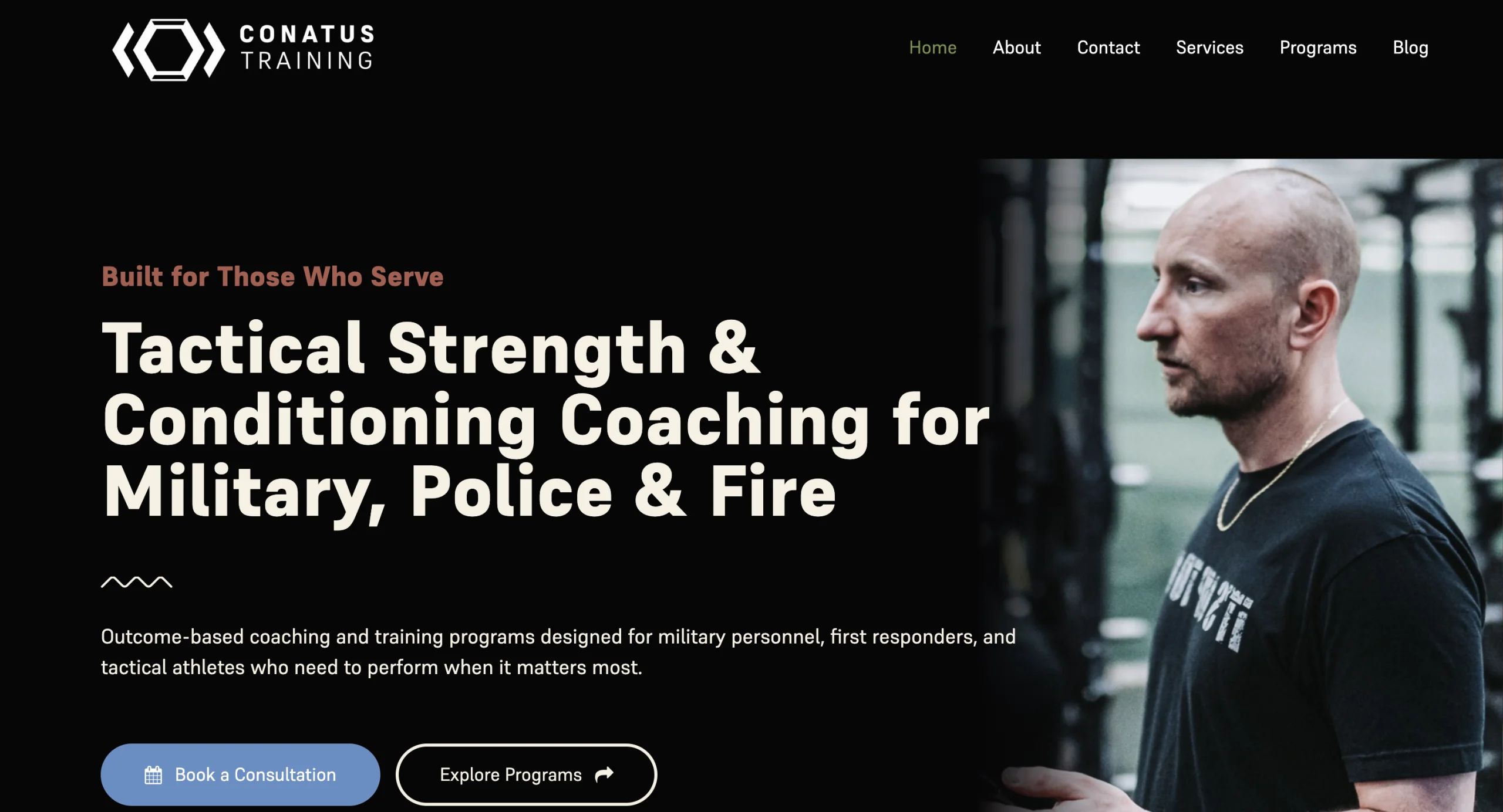 CONATUS Training website created by Barefoot Build digital marketing